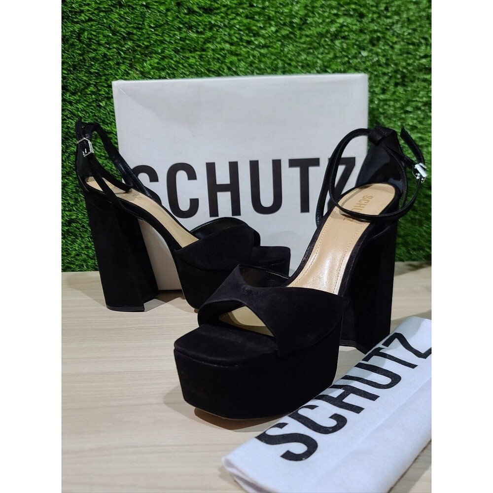 Schutz Aryia Platform Black Sandals / US Women's 10 B NEW